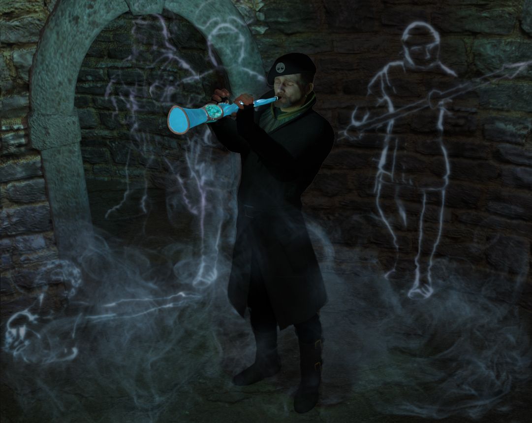 Merlin'spsi-crystal flute can make old stone walls do more than talk.